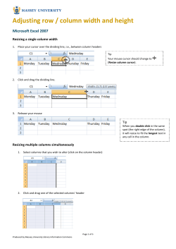 Adjusting row / column width and height - OWLL