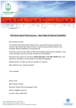 Senior Band Eisteddfod and Open Night