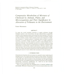 Comparative Metabolism of Mixtures of Chemicals by Animals