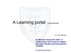 A Learning portal &ndash;Using Moodle-