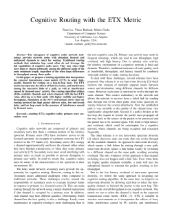 Cognitive Routing with the ETX Metric