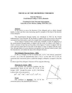 the dual of the orthopole theorem