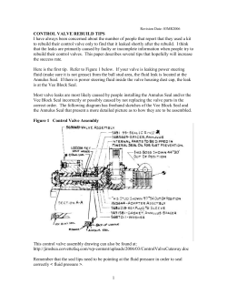 control valve rebuild tips - Jim Shea`s Steering Papers