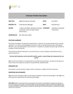 Dinner Server - The Exodus Foundation