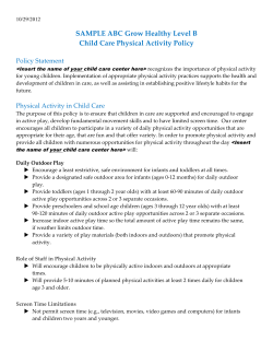Sample Physical Activity Policy