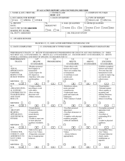 EVALUATION REPORT AND COUNSELING RECORD