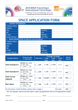 SPACE APPLICATION FORM 1. COMPANY INFORMATION