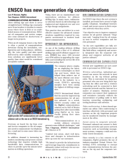 ENSCO has new generation rig communications