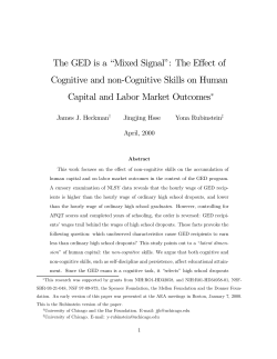 The GED is a Mixed Signal : The Effect of Cognitive and non