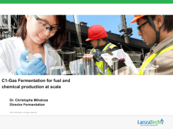 C1-Gas Fermentation for fuel and chemical production at