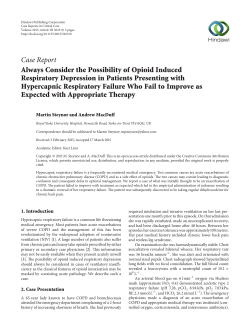 Always Consider the Possibility of Opioid Induced Respiratory