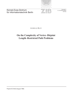 On the Complexity of Vertex&ndash;Disjoint Length&ndash;Restricted Path