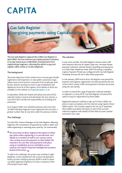 Gas Safe Register Energising payments using Capita solutions