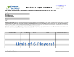 Futsal Soccer League Team Roster