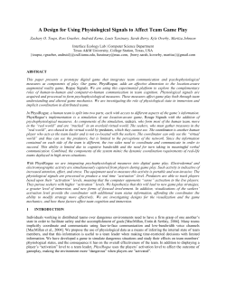 A Design for Using Physiological Signals to Affect Team Game Play