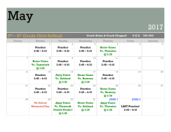 May Softball Schedule