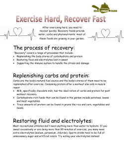 The process of recovery: Replenishing carbs and protein: Restoring