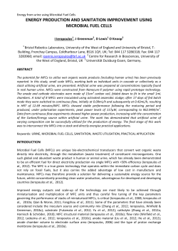 Energy from urine using Microbial Fuel Cells