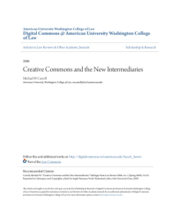 Creative Commons and the New Intermediaries