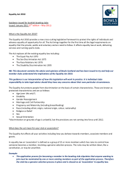 Equality Act 2010 Guidance issued for Scottish