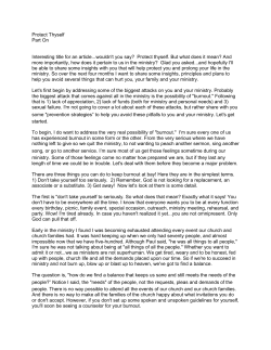 Protect Thyself - New Life World Outreach