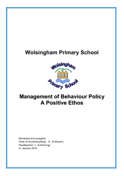 Our school`s Management of Behaviour Policy outlines in clear and