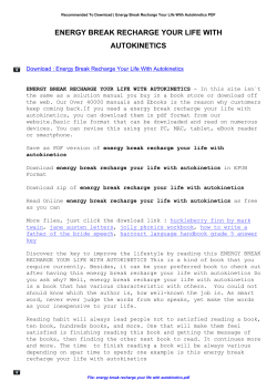 Energy Break Recharge Your Life With Autokinetics