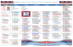 CherryWood Village  Assisted Living Vitality and Events Calendar