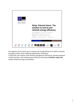 The objective of this thesis was to improve the energy efficiency of