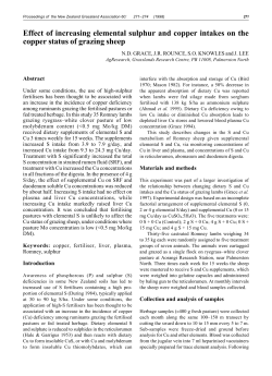 Effect of increasing elemental sulphur and copper intakes on the