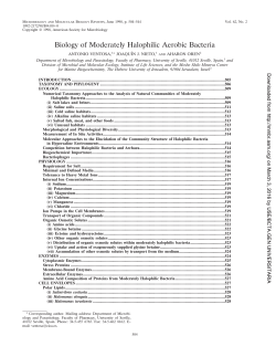 Biology of Moderately Halophilic Aerobic Bacteria