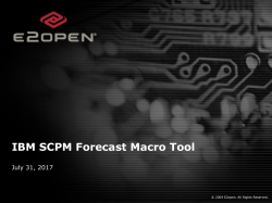 SCPM Forecast Macro Tool