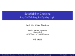 Satisfiability Checking - Lazy SMT