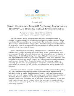 October 8, 2012 The U.S. retirement savings system encourages
