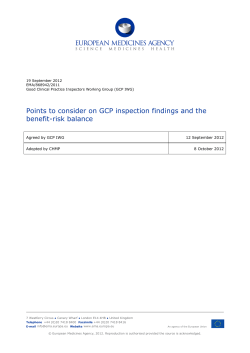Points to consider on GCP inspection findings and the benefit
