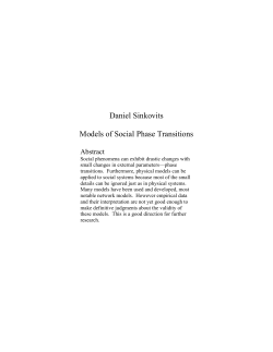 Daniel Sinkovits Models of Social Phase Transitions