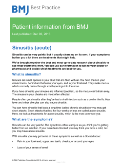 Sinusitis - BMJ Best Practice