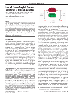 Role of Proton-Coupled Electron Transfer in O–O Bond Activation