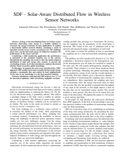 Solar-Aware Distributed Flow in Wireless Sensor Networks