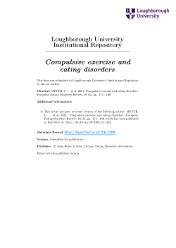 Compulsive exercise and eating disorders