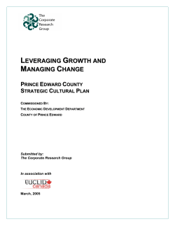 leveraging growth and managing change prince edward county