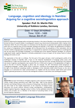 Language, cognition and ideology in Namibia: Arguing for a