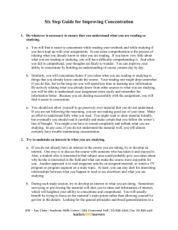 Six Step Guide for Improving Concentration