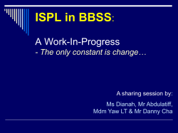 ISPL in BBSS - Bukit Batok Secondary School