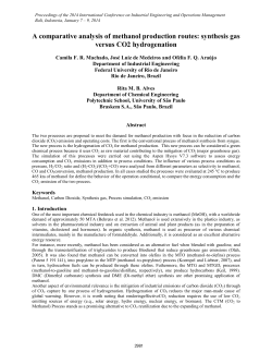 A comparative analysis of methanol production routes