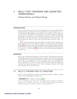 4 HELLY-TYPE THEOREMS AND GEOMETRIC TRANSVERSALS