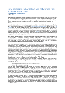 Implications for FDI theory