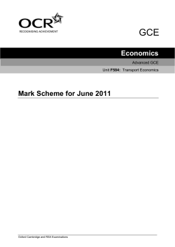 Economics Mark Scheme for June 2011