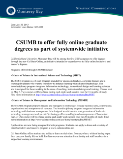 CSUMB to offer fully online graduate degrees as part of systemwide