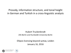 Prosody, information structure, and tonal height in German and